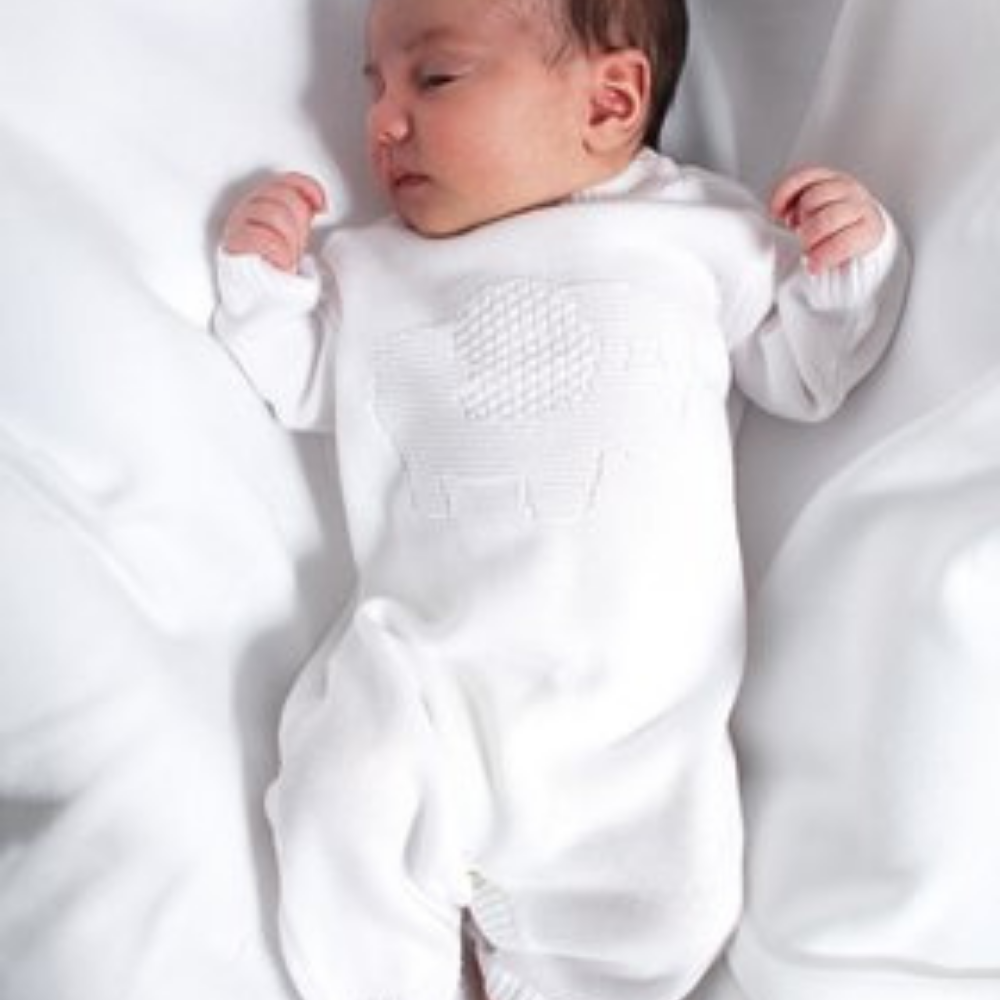 Pure Eucalyptus Elephant Onesie - Dream White - Bambino Azizo