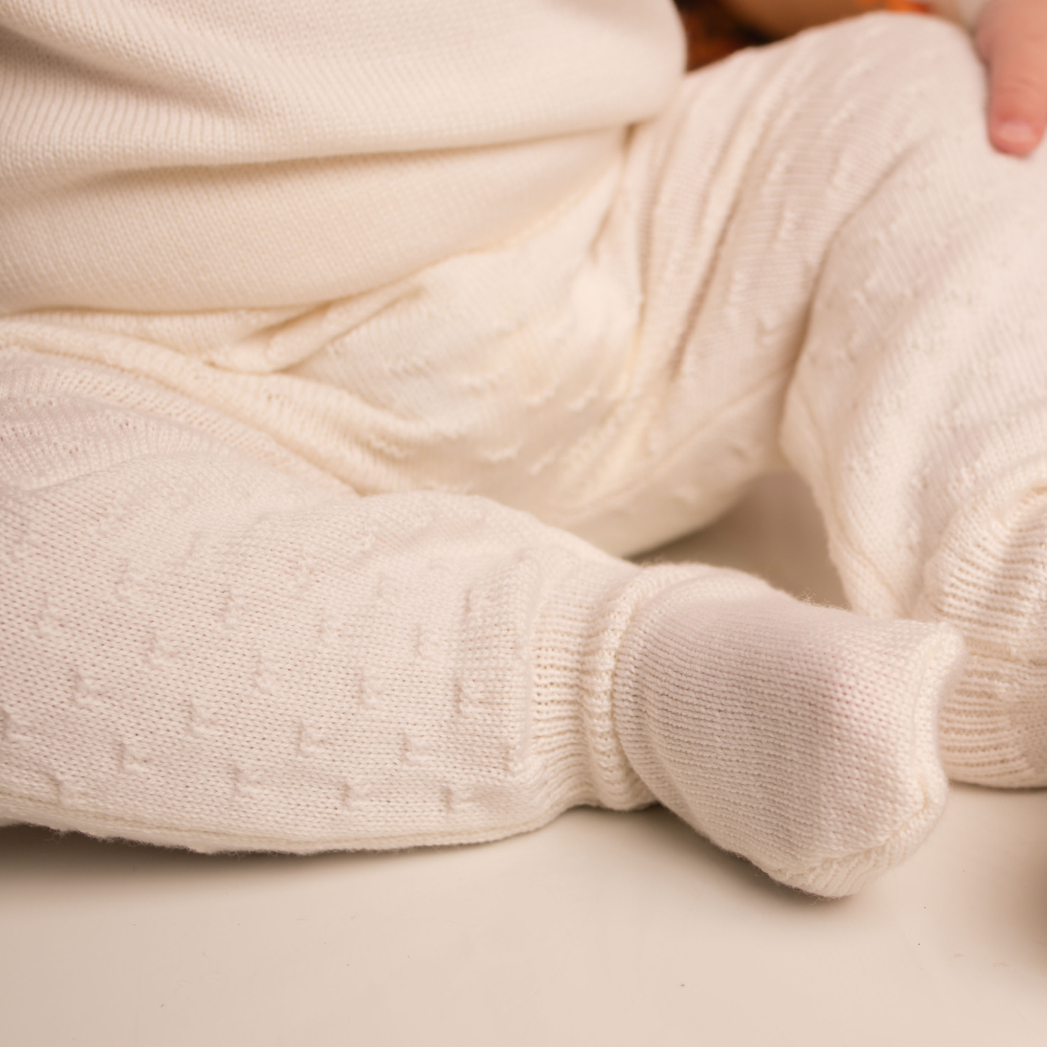 Virgin Merino Wool Sweater - Latte White - Bambino Azizo