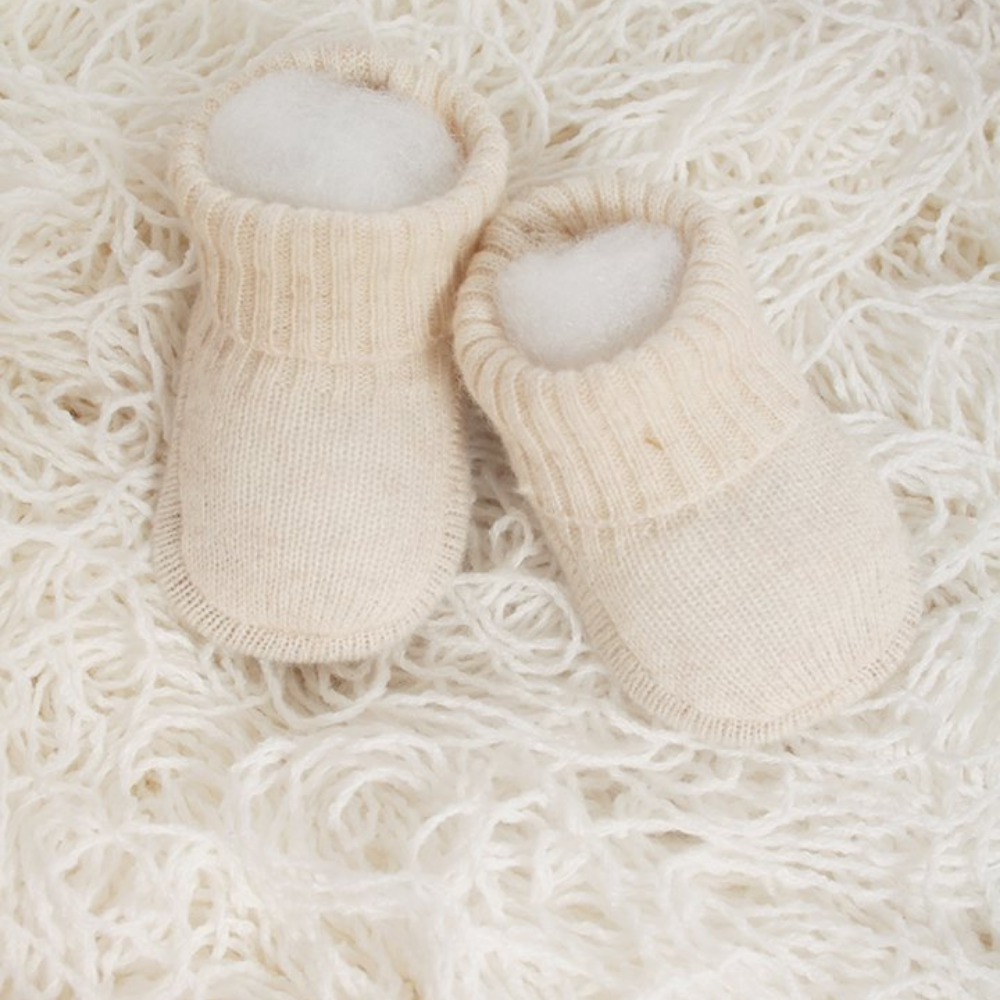 Luxury Cashmere Booties - Naturale - Bambino Azizo