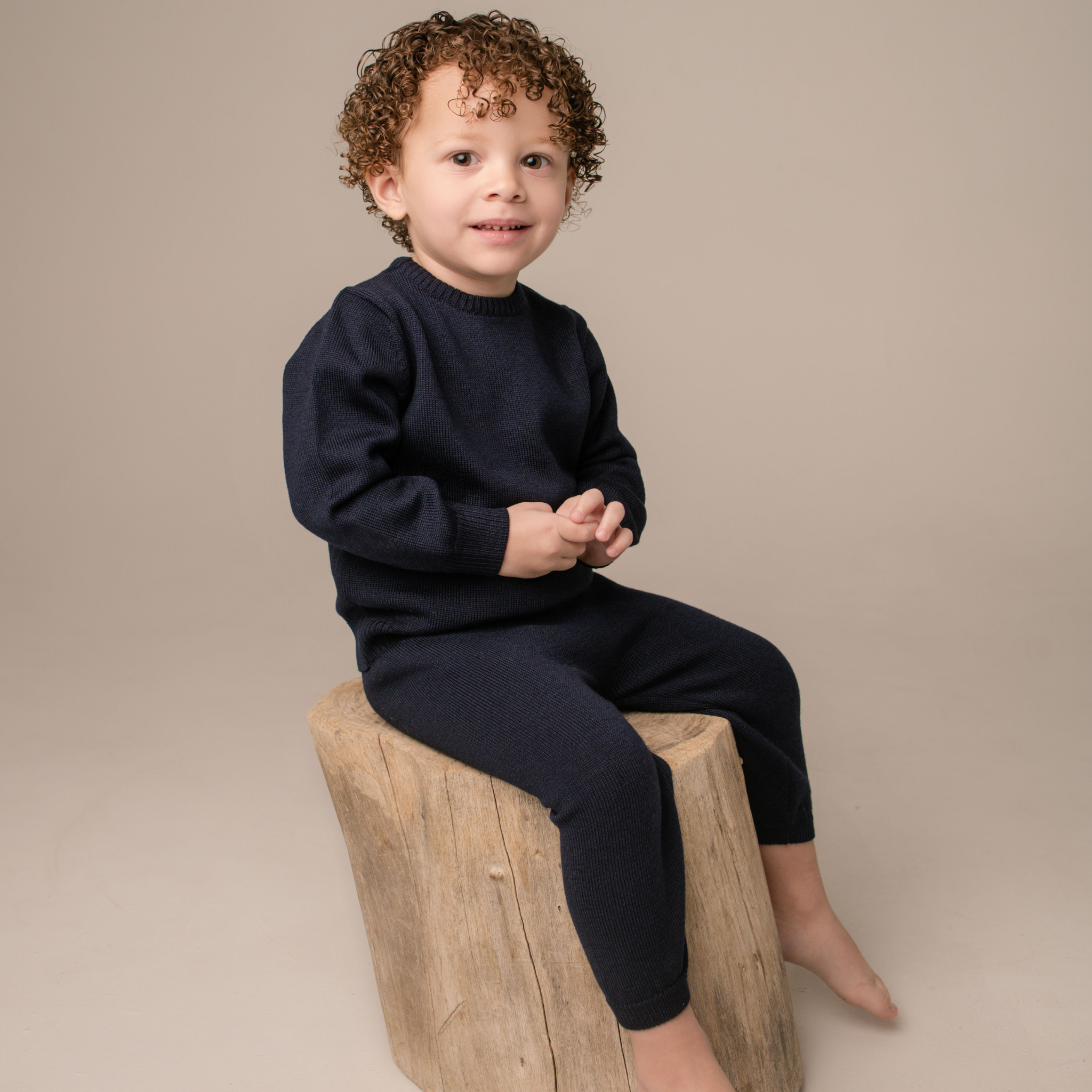 Virgin Merino Wool Trousers - Midnight Blue - Bambino Azizo