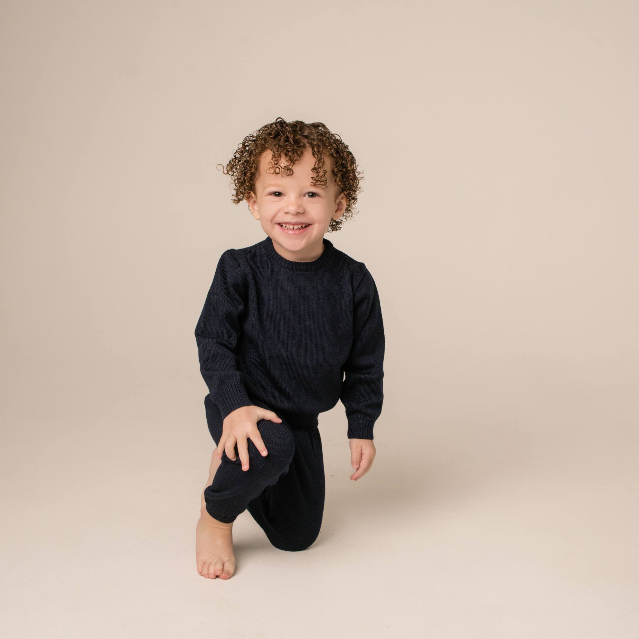 Virgin Merino Wool Trousers - Midnight Blue - Bambino Azizo