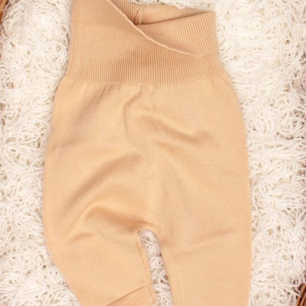 Organic Cotton Baby Trousers - Hazelnut - Bambino Azizo