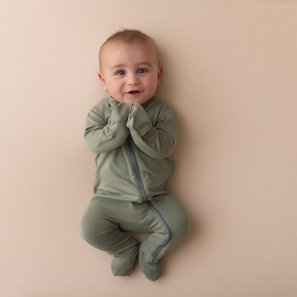 Baby Bamboo Onesie - Sage Green - Bambino Azizo