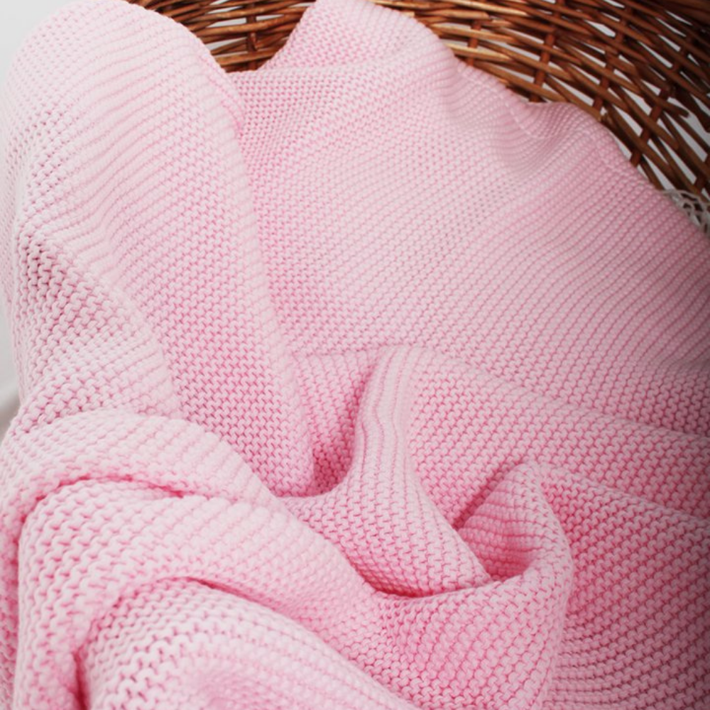 Organic Cotton Blanket - Baby Blush  Pink - Bambino Azizo