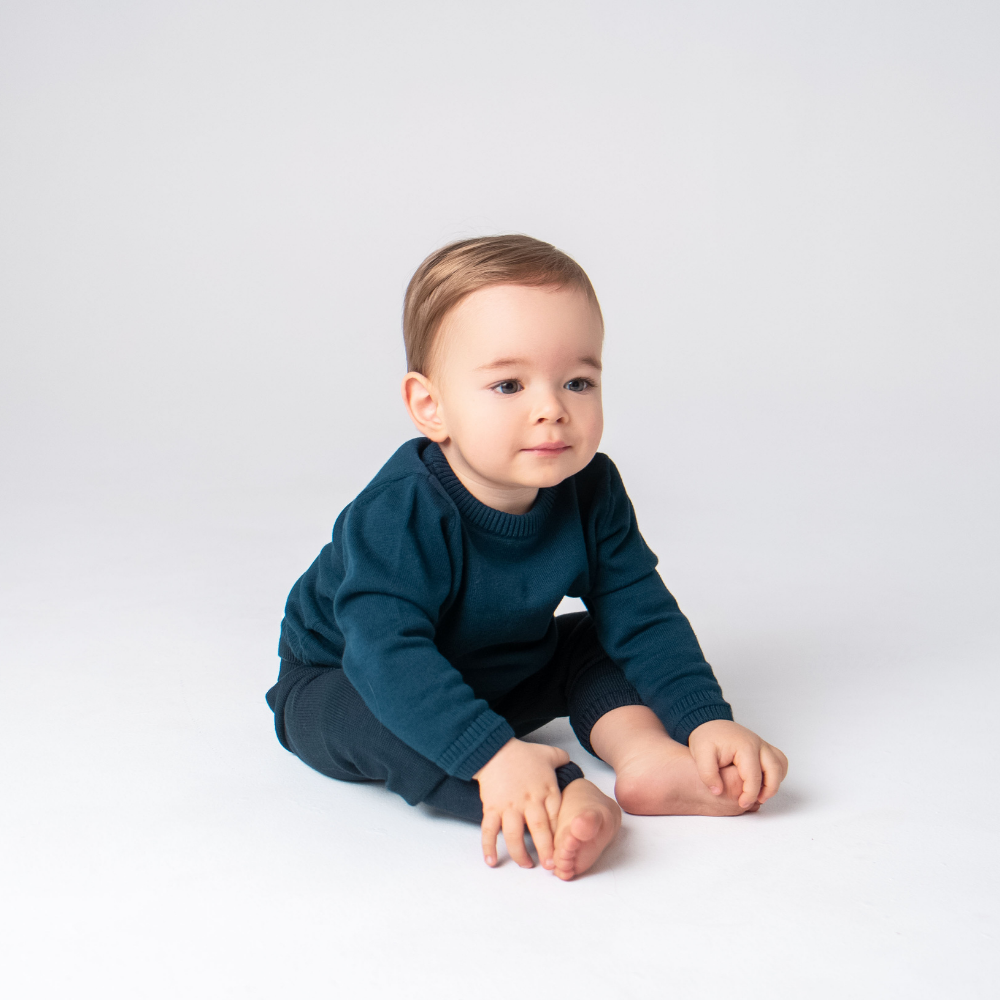 Pure Eucalyptus Baby Trousers - Midnight Blue - Bambino Azizo