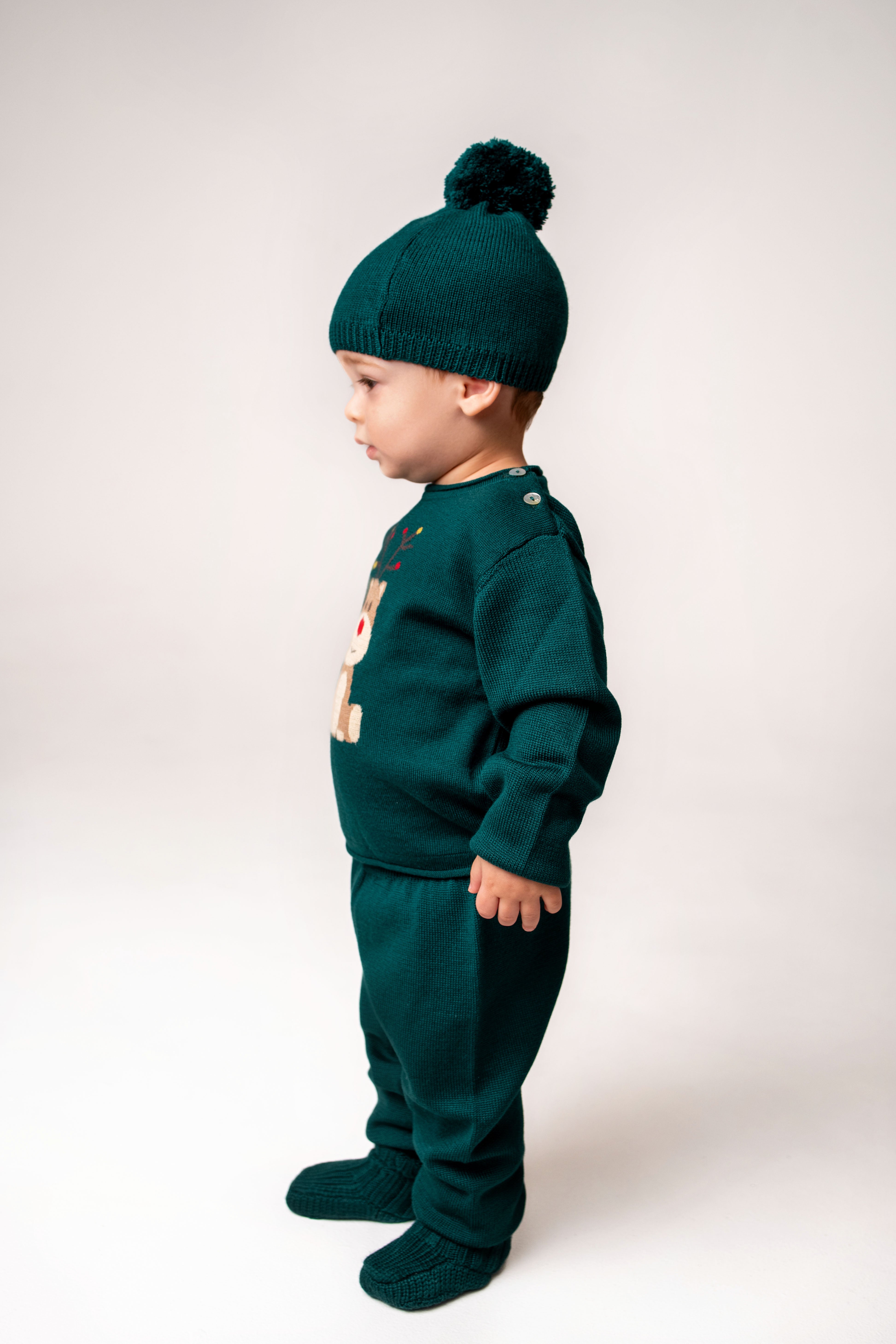 Virgin Merino Wool Trousers - Evergreen