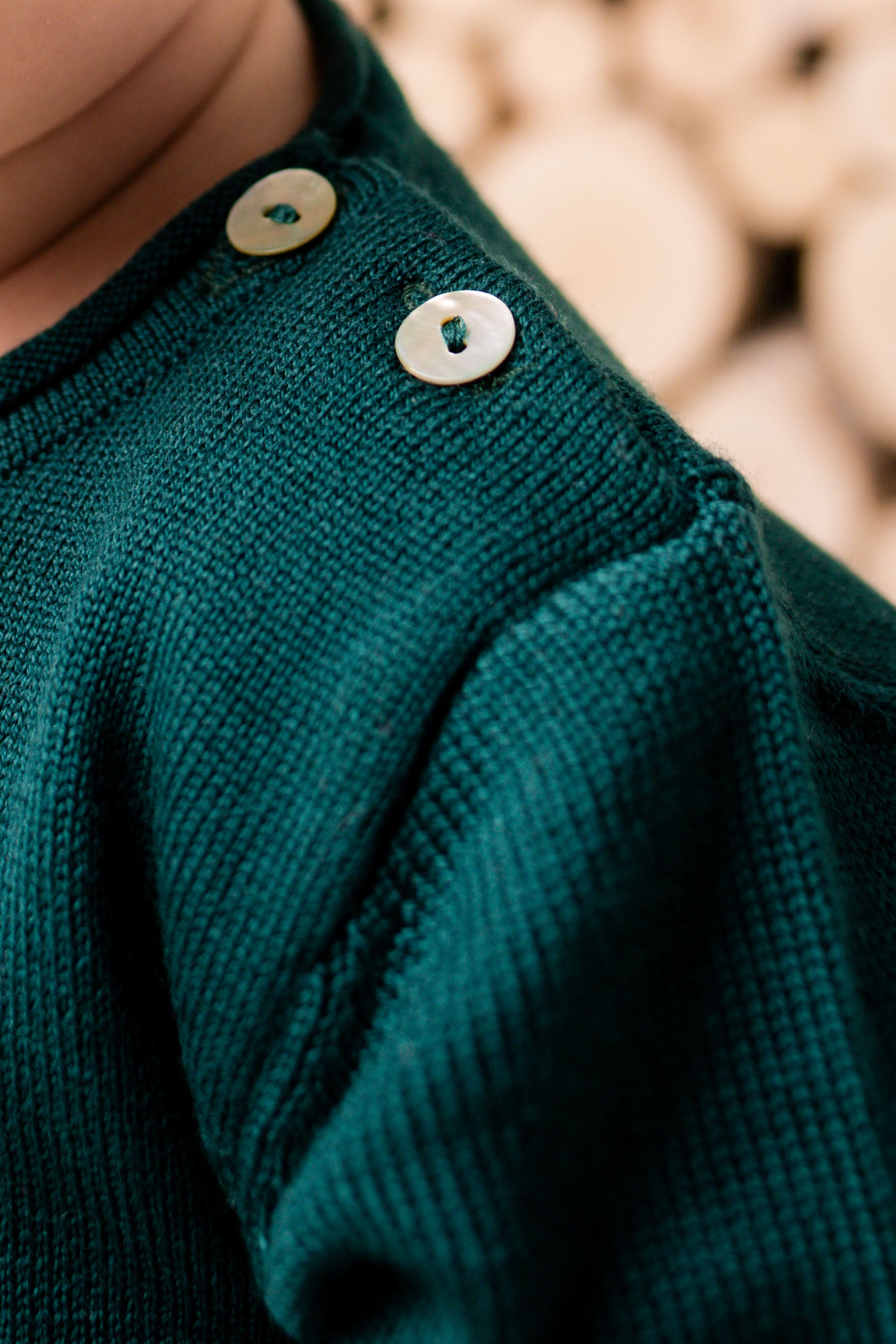 Virgin Merino Wool Reindeer Sweater - Evergreen