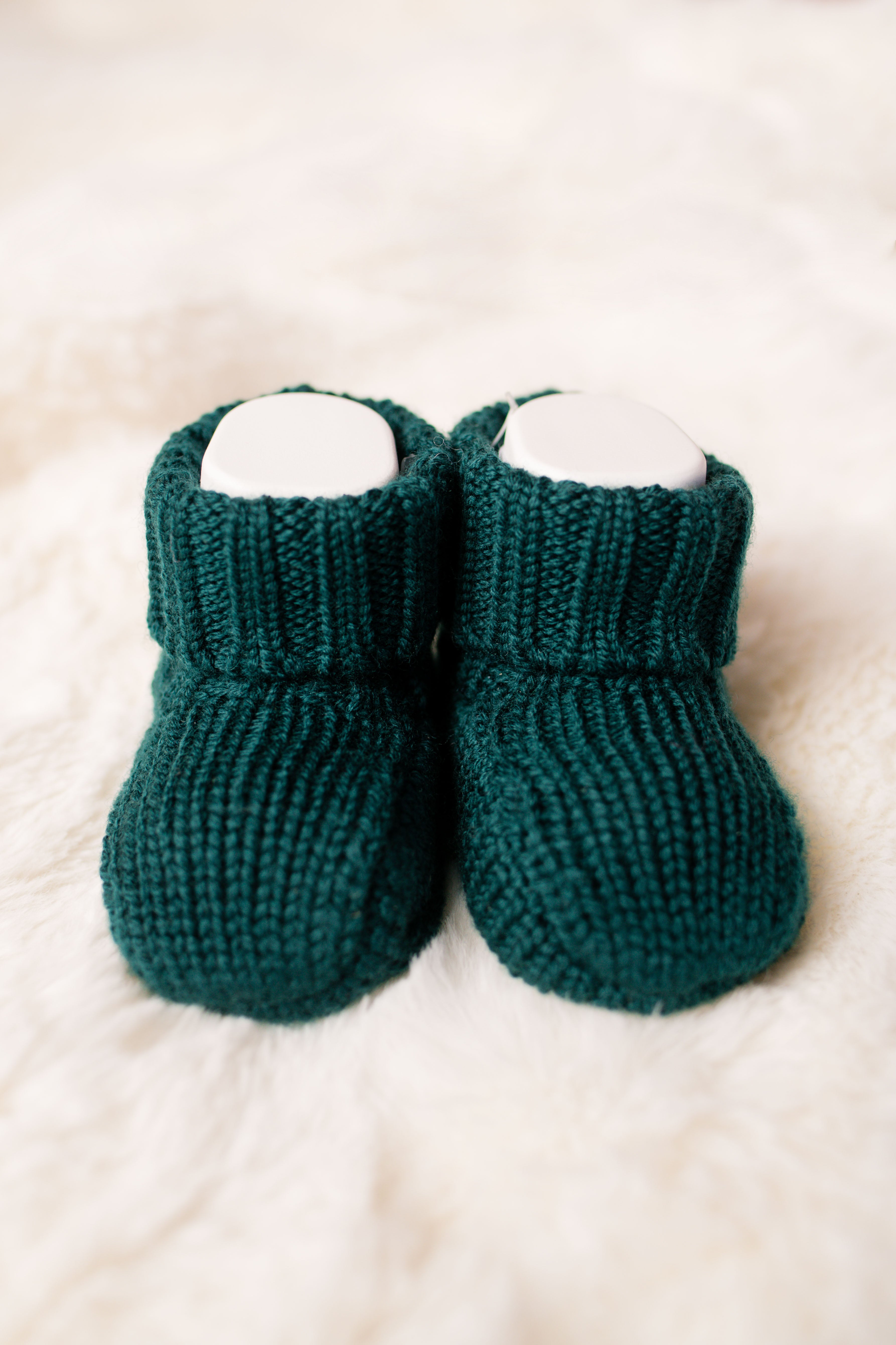 Virgin Merino Wool Booties - Evergreen