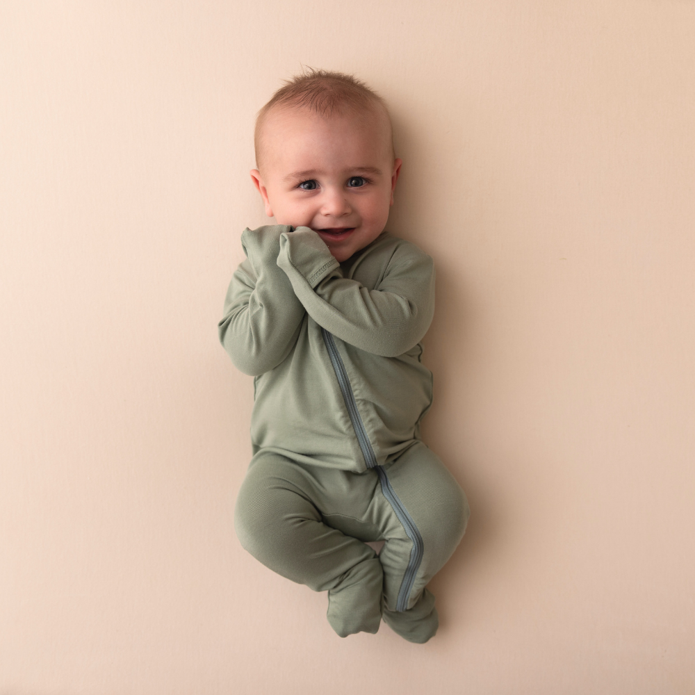 Baby Bamboo Onesie - Sage Green - Bambino Azizo