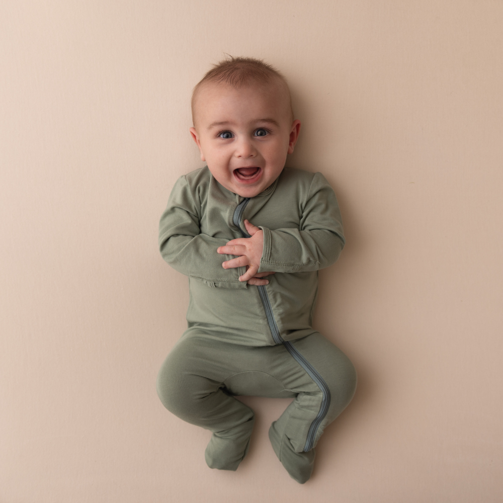 Baby Bamboo Onesie - Sage Green - Bambino Azizo