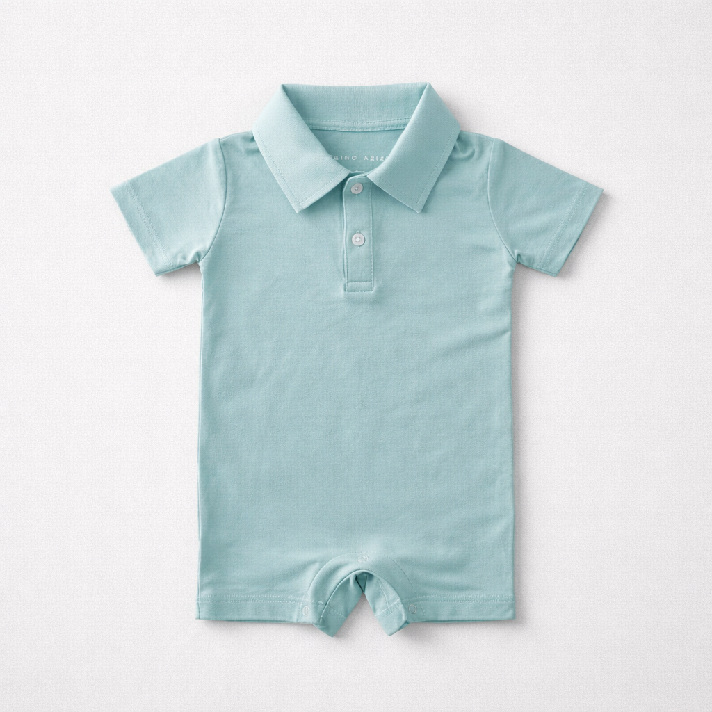 Baby Bamboo Romper - Bermuda Blue - Bambino Azizo