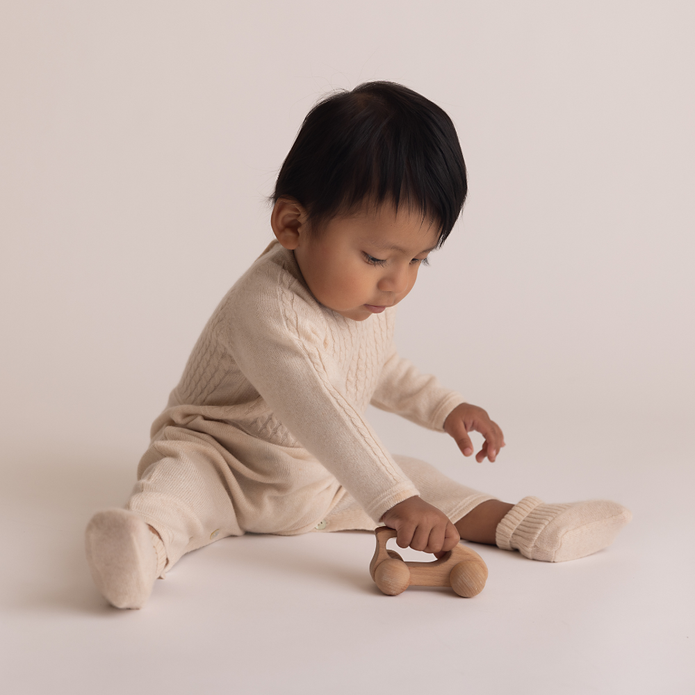 Luxury Cashmere Booties - Naturale - Bambino Azizo