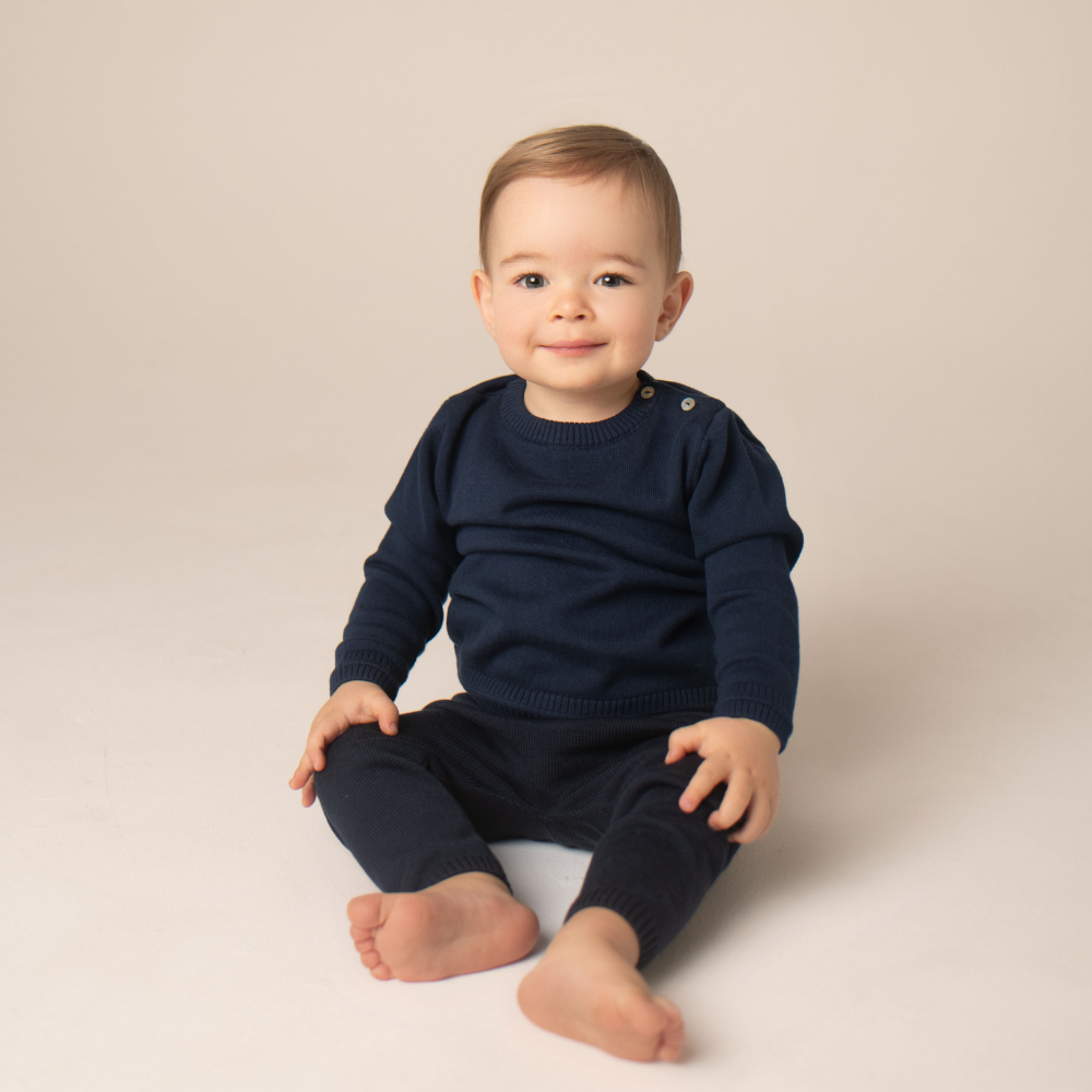 Pure Eucalyptus Baby Trousers - Midnight Blue - Bambino Azizo