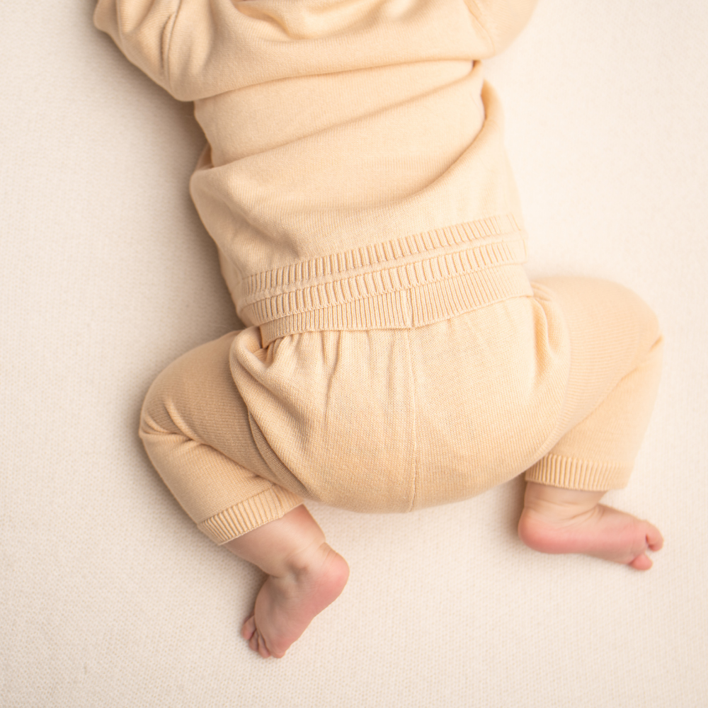 Organic Cotton Baby Trousers - Hazelnut - Bambino Azizo