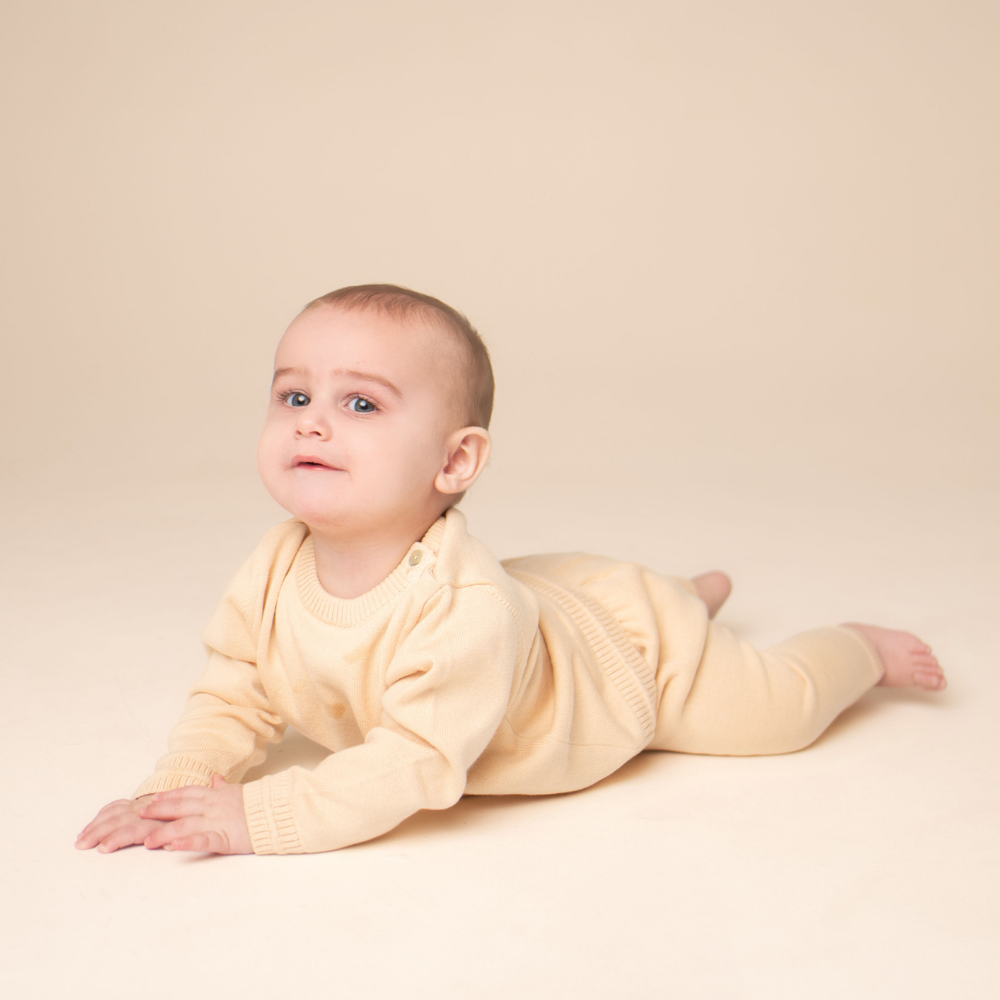 Organic Cotton Baby Trousers - Hazelnut - Bambino Azizo