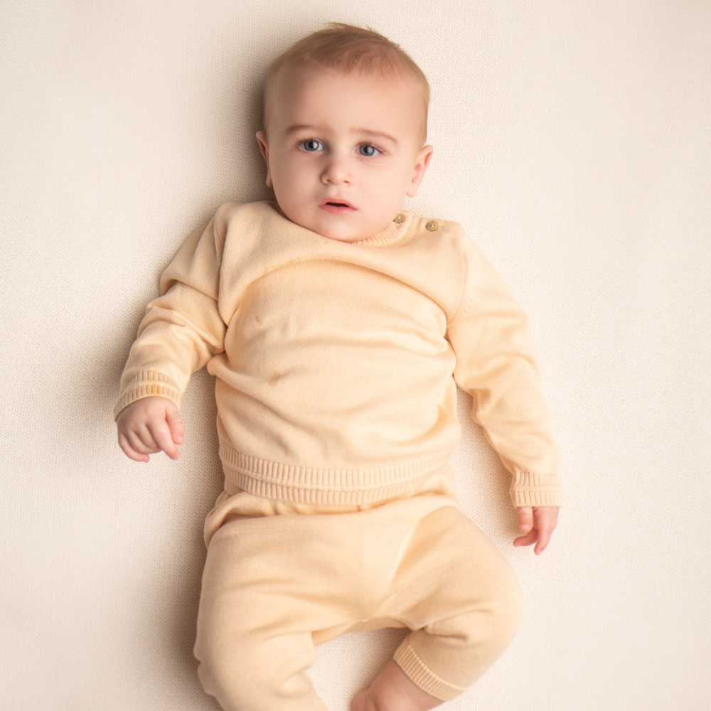 Organic Cotton Baby Trousers - Hazelnut - Bambino Azizo