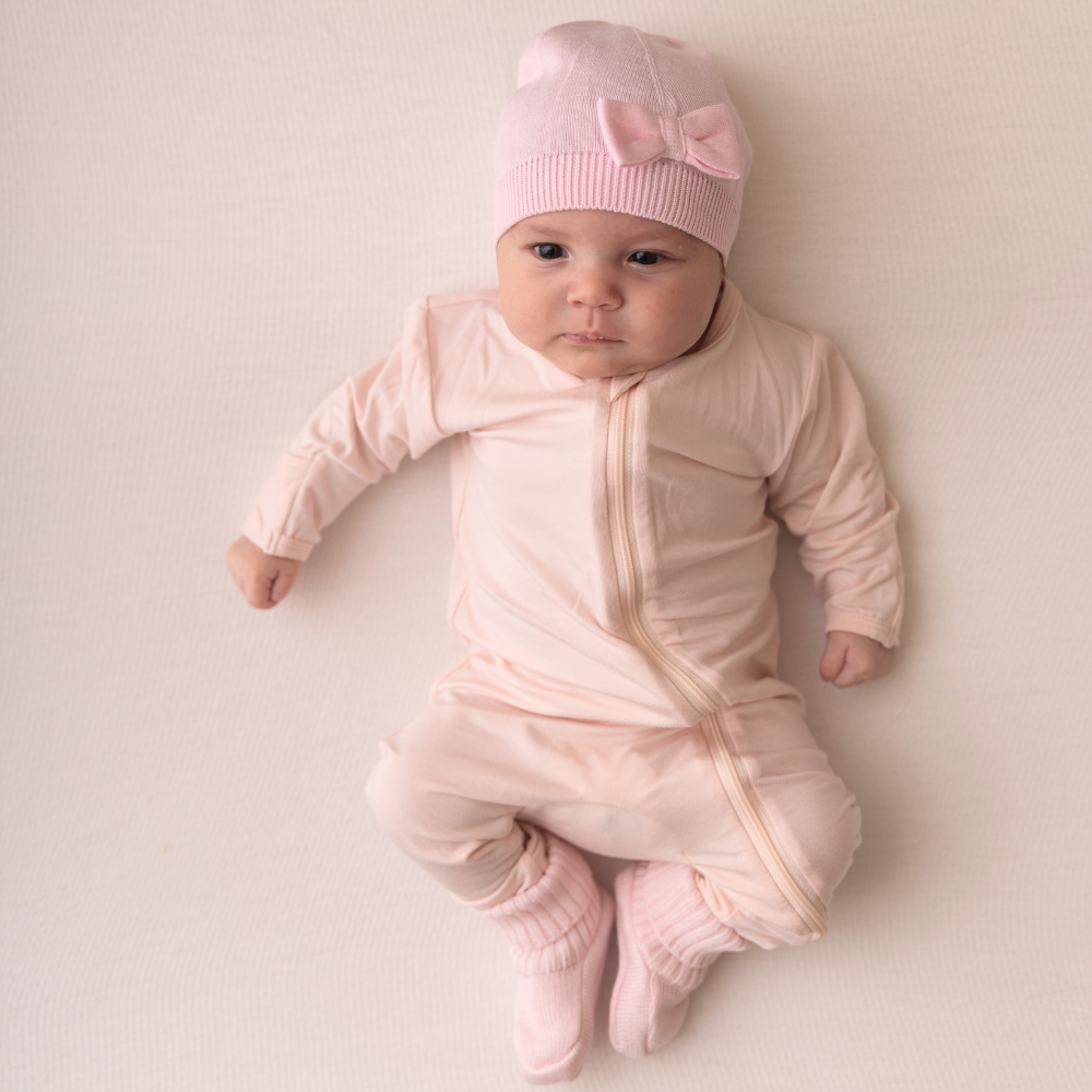 Bow Hat - Baby Blush Pink - Bambino Azizo