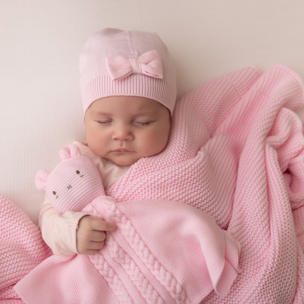 Bow Hat - Baby Blush Pink - Bambino Azizo