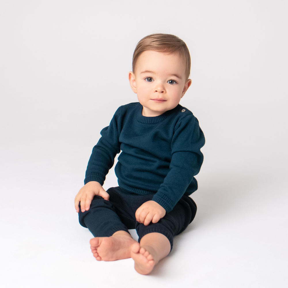 Pure Eucalyptus Baby Trousers - Midnight Blue - Bambino Azizo