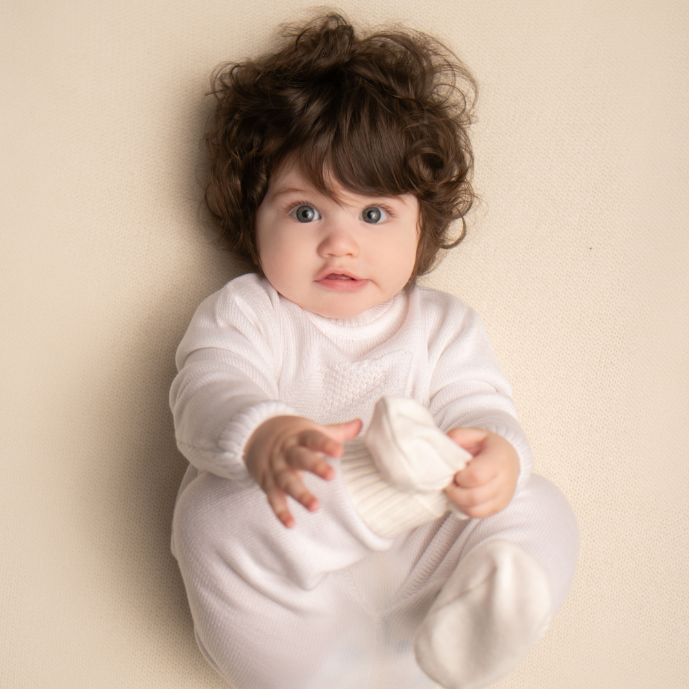 Organic Cotton Baby Booties - Dream White - Bambino Azizo