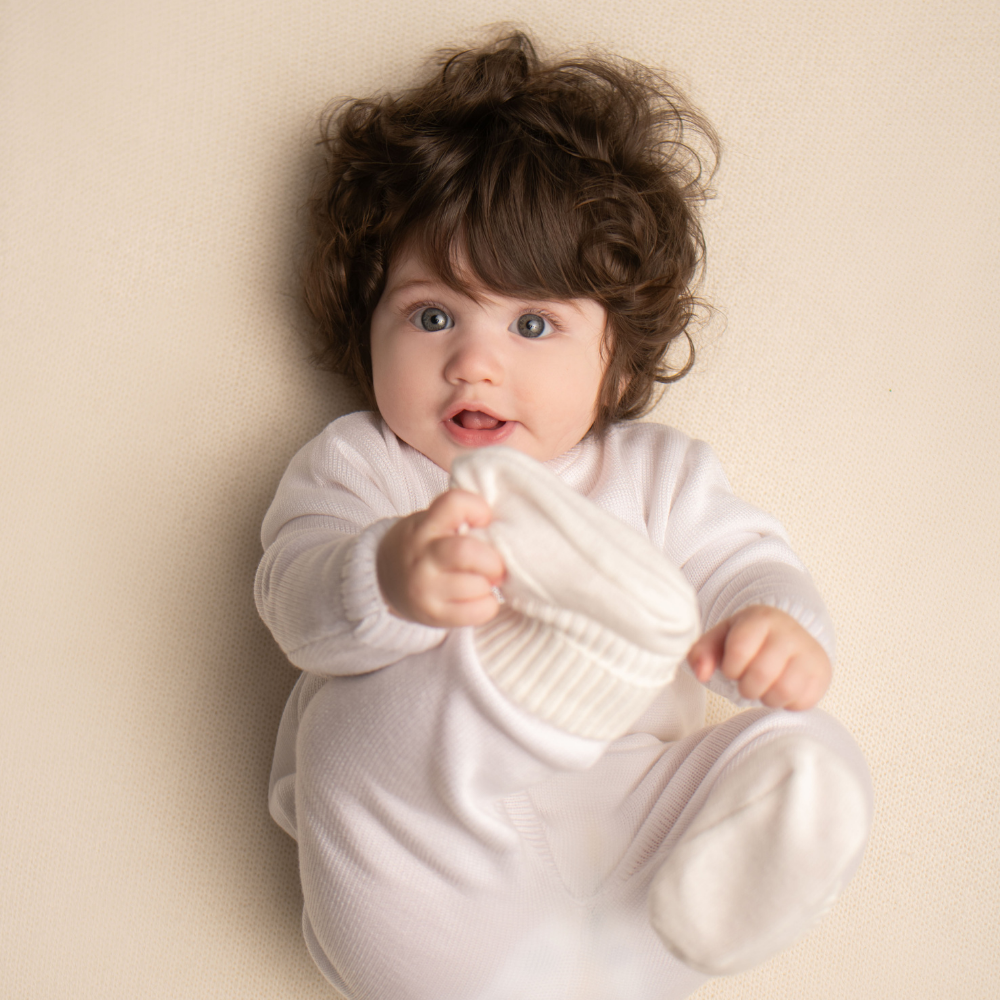 Organic Cotton Baby Booties - Dream White - Bambino Azizo