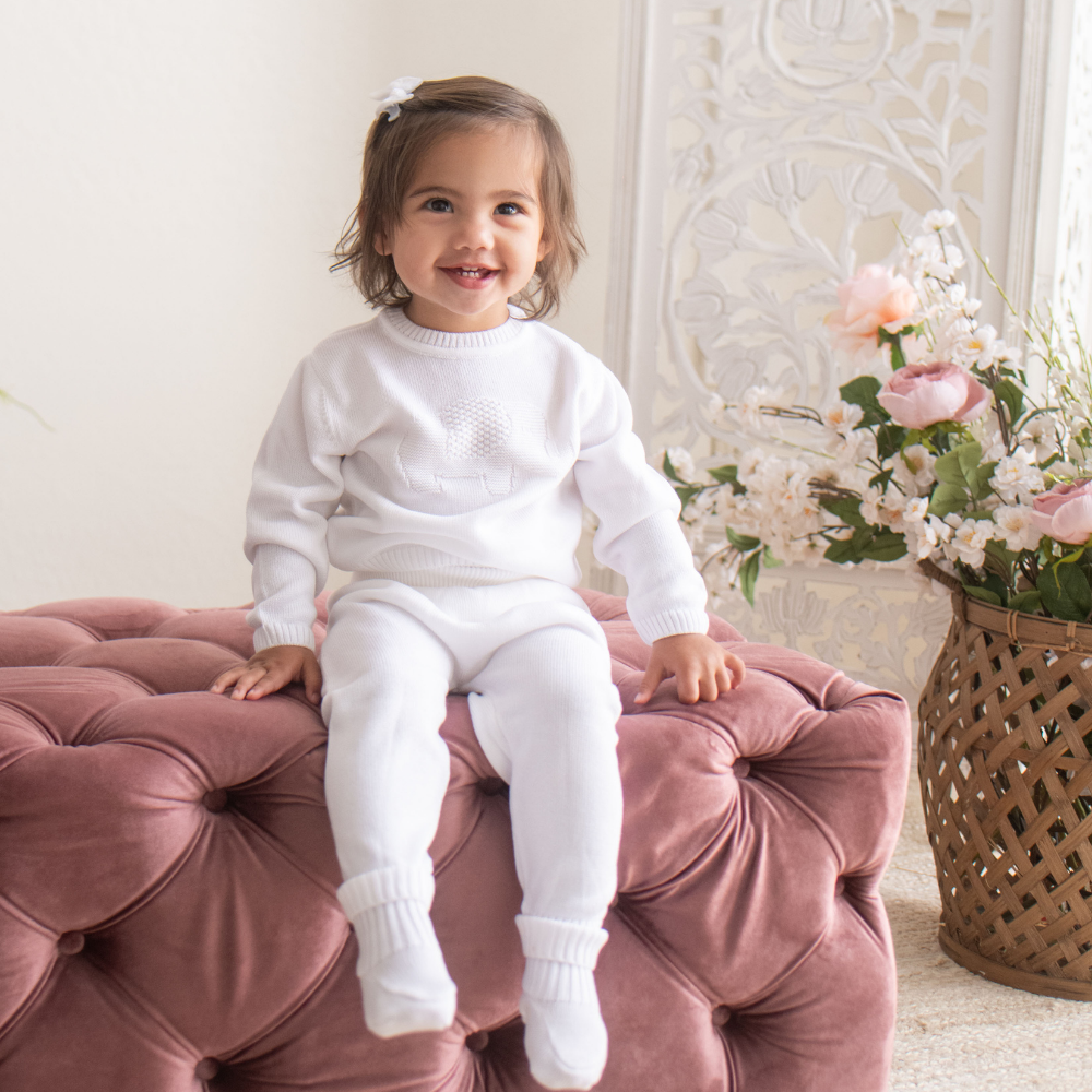 Organic Cotton Baby Booties - Dream White - Bambino Azizo