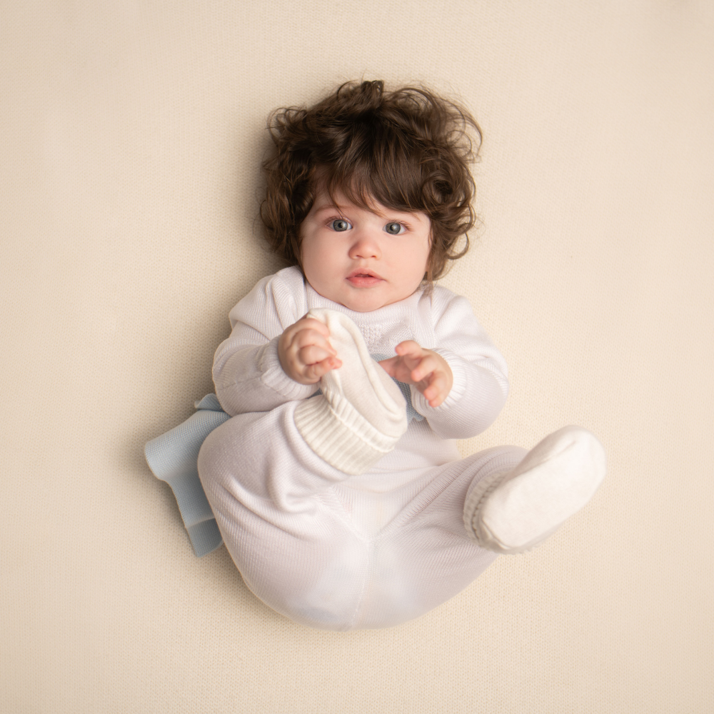 Organic Cotton Baby Booties - Dream White - Bambino Azizo